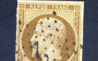 France 1852 - Rare No. 9, “Etoile de Paris 2” postmark, signed Calves.