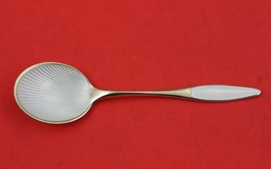 Frigast Sterling Silver Sugar Spoon Vermeil w/ White Enamel Bowl Handle 5 1/4"