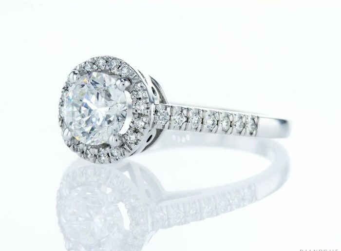 GIA certified - 14 kt. White gold - Ring - 1.01 ct Diamond - Diamonds