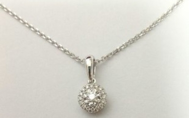 GIORGIO VISCONTI - 18 kt. White gold - Necklace with pendant - 0.03 ct Diamond - Diamonds
