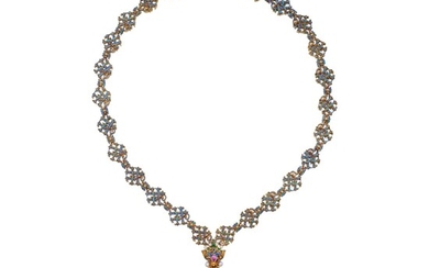 Gold, Gem-Set and Enamel Pendant-Necklace
