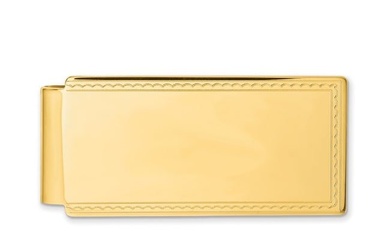 Gold-Plated Hinged Engravable Rope Edge Money Clip