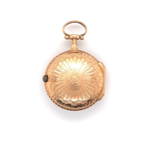 Gold engraved consular cased pocket, 18th-century verge pock...