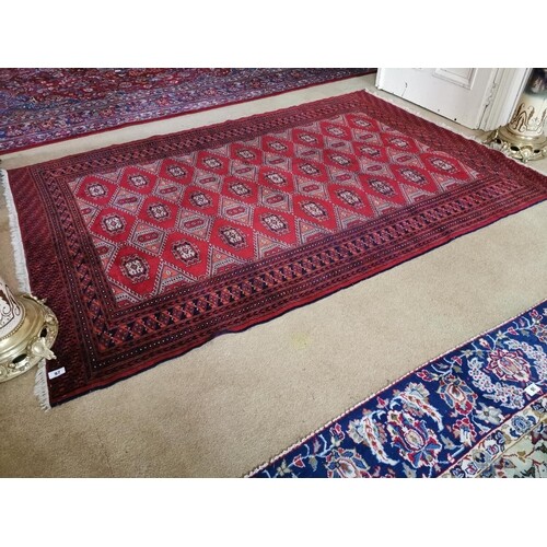 Good quality vintage Afhgan Bokhara wool rug { 247cm L X 163...