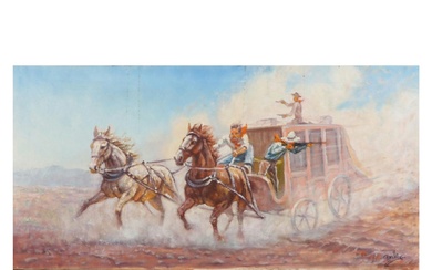 Gregory Perillo Western Genre Oil Painting "The Chase"