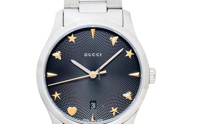 Gucci G-Timeless YA1264029A - G-Timeless Quartz Black Dial Steel Men's Watch