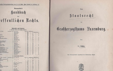 (HISTOIRE) Paul EYSCHEN : Das Staatsrecht des Großherzogtums Luxemburg, Freiburg, 1890, In-8 sous demi-reliure, dos...