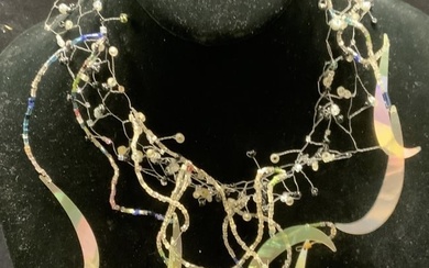 Handmade Beaded Wire Choker Necklace