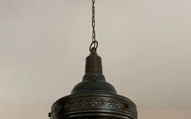 Hanging lamp - Brass, glass