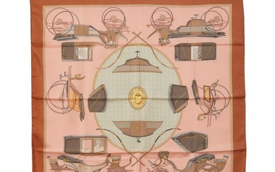 Hermes Les Voitures a Transformation Silk Scarf