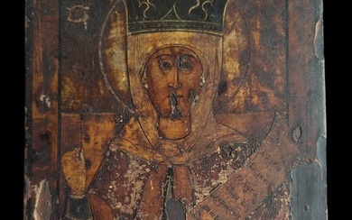Icon - Crowned Blessing Mother of God - Wood