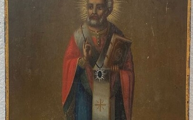 Icon, St. Nicholas - Wood - 19th century