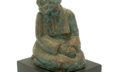 Impressionist Bronze of a Kneeling Woman.