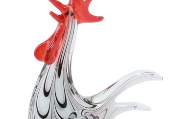 Italian Murano Style Hand Blown Heavy Glass Rooster