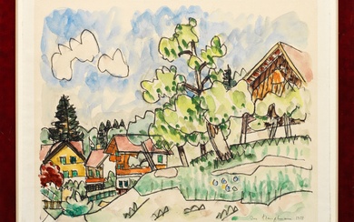 Ivo Hauptmann (1886 Erkner près de Berlin - 1973 Hambourg) Vue d'un village suisse Vue...