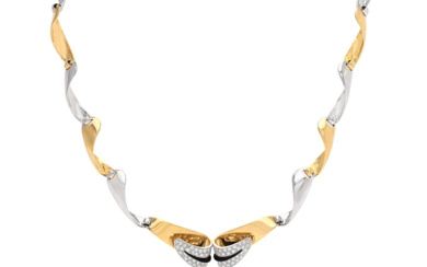 Jewellery Necklace SCAVIA, collier,18K gold, ovaldslipade emeralds, rubies, sapphires appro...