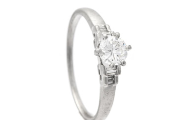 Jewellery Ring RING, platinum, brilliant cut diamond approx. 0,38 ...