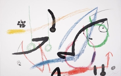Joan Miro - Plate 9 (Maravillas con variaciones...), 1975 - Hand-signed & numbered - Large size