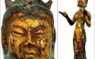 Korean Bodhisattva statue - Gilt bronze - Korea - 18th century or older