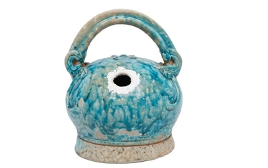 LIME POT IN GRES TURQUOISE ENAMEL