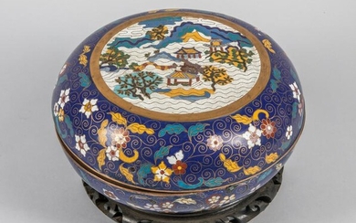 Large Chinese Export Cloisonne Box with Stands