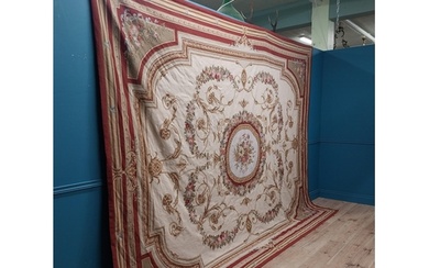 Late 19th C. French Aubusson carpet - tapestry with floral d...