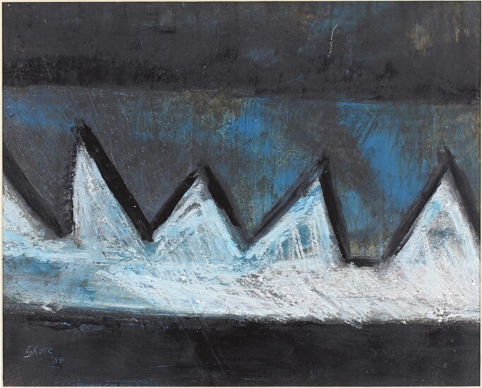 Lex Grote (1958-), Untitled composition, acrylic on paper dated 1988,...
