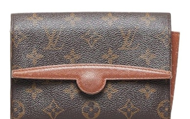 Louis Vuitton Monogram Arche Pouch Clutch Bag M51975 Brown PVC Leather Ladies LOUIS VUITTON