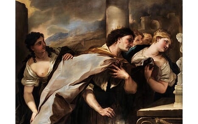 Luca Giordano, 1632/34 Neapel – 1705 ebenda, KÖNIG SALOMON OPFERT FREMDEN GÖTTERN