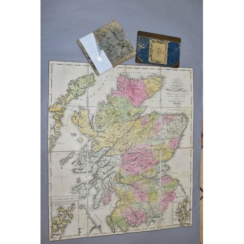 MAPS, two 19th Century maps of Scotland, Oliver & Boyd's Tra...