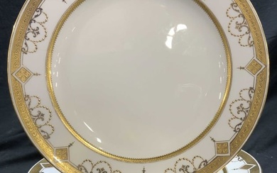 MINTONS England 10pc Gilt Porcelain Antique Plates