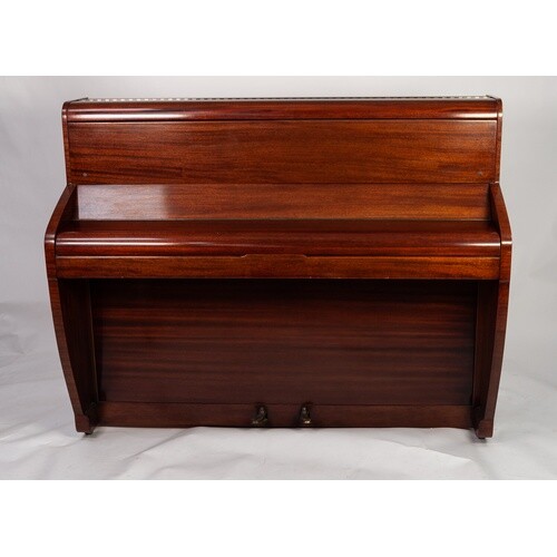 MODERN MAHOGANY CASED CHALLEN UPRIGHT PIANO, iron framed and...