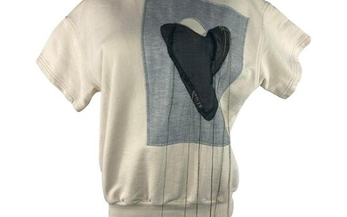 Maison Margiela Cream Heart Sweatshirt Top, Size M
