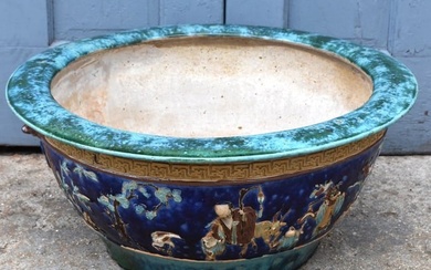 Massive Chinese Ming? Or Ming style Fahua stoneware Fishbowl / jardiniere