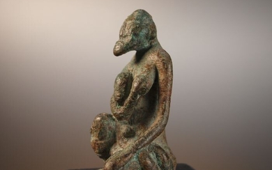 Maternity figurine - African bronze - DJENNE / SONINKE - Mali