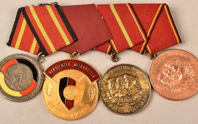 Medal Clasp of the GDR State Security with 4 awards
