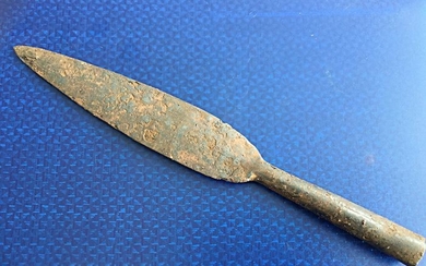 Medieval Viking time Socketed spearhead 280mm. - Bronze, iron bronze - 11th century