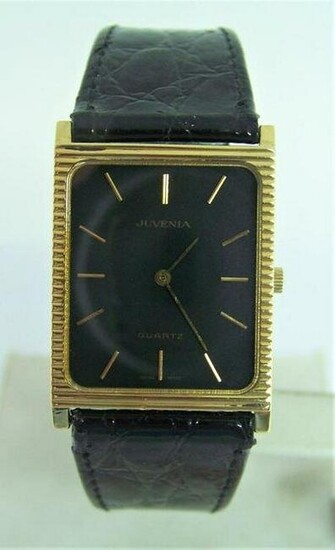 Mens Solid 18K Yellow Gold JUVENIA Ultra Thin Watch in