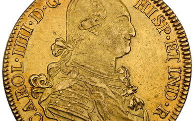 Mexico: , Charles IV gold 8 Escudos 1804/3 Mo-TH MS62 NGC,...