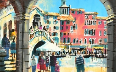 Mike Bernard (b. 1957), 'Archway, Rialto Bridge, Venice', mi...