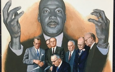 Mort Kunstler Martin Luther King Jr Signed & Numbered L/ED Giclee on Canvas