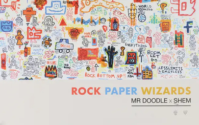 Mr Doodle (b.1994) X Shem, Rock Paper Wizards, 2021; offset lithograph printed...