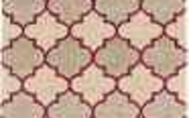 Multicolored Cream Fuchsia Trellis 5X8 Hand-Tufted Modern Rug Home Decor Carpet