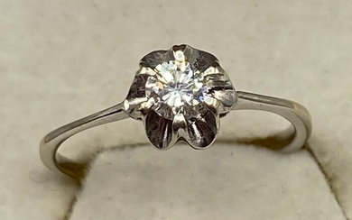 NO RESERVE PRICE - 18 kt. White gold - Ring - 0.20 ct Diamond
