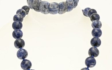 Necklace and bracelet lapis lazuli