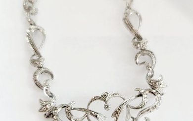 Necklace with pendant - 18 kt. White gold - 0.55 tw. Diamond (Natural) - Diamond