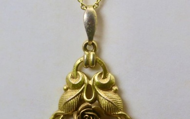 No Reserve Price - Art Nouveau German circa 1900s - 2 piece jewellery set Am. Doublé gold 18k