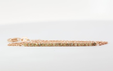 No Reserve Price - Bracelet Pink Gold Diamond (Natural)