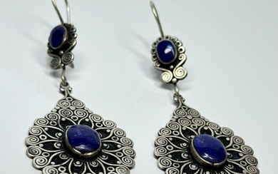 No Reserve Price - Earrings Silver Lapis lazuli