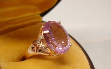 No Reserve Price - Harry Ivens USA - Ring Gold-plated, Silver - 6.00 tw. Amethyst - Topaz